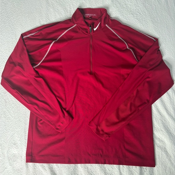 Nike Other - Nike Golf Red Dri-FIT Quarter-Zip